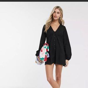 LINEN LONG SLEEVE ROMPER